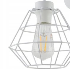 TK Lighting Stropní závěsné svítidlo 3xE27 100cm kovové bílé se 3 stínidly DIAMOND