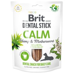 Brit Pochoutka Dental Stick Calm s Konopím a Srdečníkem 7ks