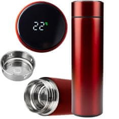 Pronett Termohrnek SMART LCD 500 ml červený