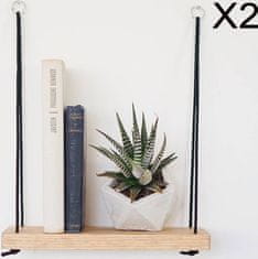 Hanah Home Sada 2 nástěnných polic Shelf ořech