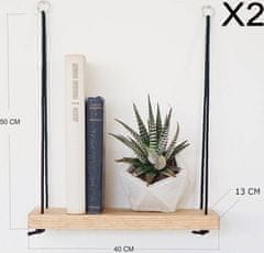 Hanah Home Sada 2 nástěnných polic Shelf ořech