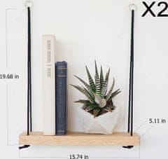 Hanah Home Sada 2 nástěnných polic Shelf ořech