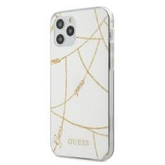 Guess Kryt Guess GUHCP12LPCUCHWH Apple iPhone 12 Pro Max white hardcase Gold Chain Collection