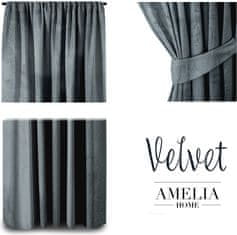 AmeliaHome Závěs Amelia Home Velvet s řasící páskou grafitový, velikost 140x245