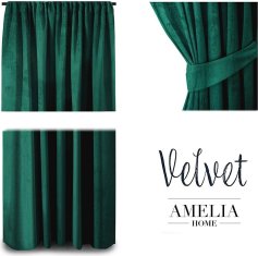 AmeliaHome Závěs Amelia Home Velvet s řasící páskou zelený, velikost 140x245