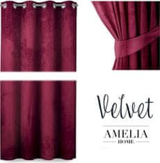 AmeliaHome Závěs Velvet 140x245 cm vínový, velikost 140x245