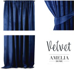 AmeliaHome Závěs Velvet 140x270 cm indigo, velikost 140x270