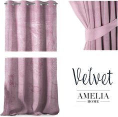 AmeliaHome Závěs Velvet 140x270 cm růžový, velikost 140x270