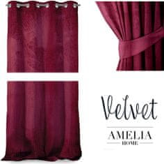 AmeliaHome Závěs Velvet 140x270 cm vínový, velikost 140x270