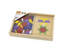 LEBULA Dřevěná geometrická mozaika Viga Toys Puzzle kostky puzzle 148 el