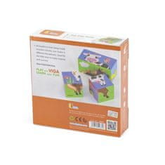 LEBULA Dřevěná skládačka Farm Puzzle Viga Toys 4 bloky