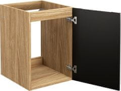 COMAD Závěsná skříňka pod umyvadlo Luxor Black s deskou 120 cm černá/dub olejovaný