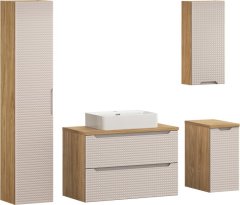 COMAD Závěsná skříňka pod umyvadlo Luxor Beige s deskou 120 cm béžová/dub olejovaný