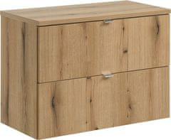 COMAD Závěsná skříňka pod umyvadlo Nova Oak I s deskou 80 cm dub coast evoke