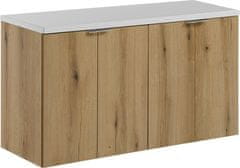 COMAD Závěsná skříňka pod umyvadlo Nova Oak s deskou 100 cm bílá/dub evoke