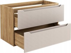 COMAD Závěsná skříňka pod umyvadlo Luxor Beige s deskou 120 cm béžová/dub olejovaný