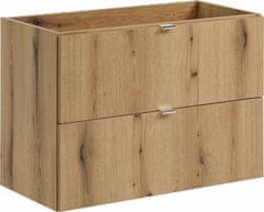 COMAD Závěsná skříňka pod umyvadlo Nova Oak I s deskou 80 cm bílá/dub coast evoke