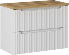 COMAD Závěsná skříňka pod umyvadlo Nova White I s deskou 80 cm bílá/dub coast evoke