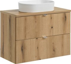 COMAD Závěsná skříňka pod umyvadlo Nova Oak I s deskou 80 cm dub coast evoke