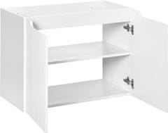 COMAD Závěsná skříňka pod umyvadlo Nova White II s deskou 80 cm bílá/dub coast evoke