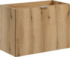 COMAD Závěsná skříňka pod umyvadlo Nova Oak II s deskou 80 cm bílá/dub coast evoke