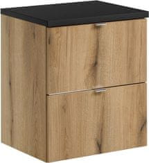 COMAD Závěsná skříňka pod umyvadlo Nova Oak s deskou 50 cm dub coast evoke