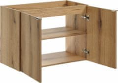 COMAD Závěsná skříňka pod umyvadlo Nova Oak II s deskou 80 cm bílá/dub coast evoke