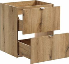 COMAD Závěsná skříňka pod umyvadlo Nova Oak s deskou 50 cm dub coast evoke