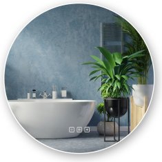 Tutumi Kulaté dotykové zrcadlo s LED osvětlením Bluetooth ROUND 60 cm 