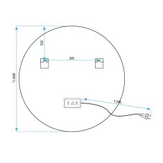 Tutumi Kulaté dotykové zrcadlo s LED osvětlením BLUETOOTH FJ 60 cm