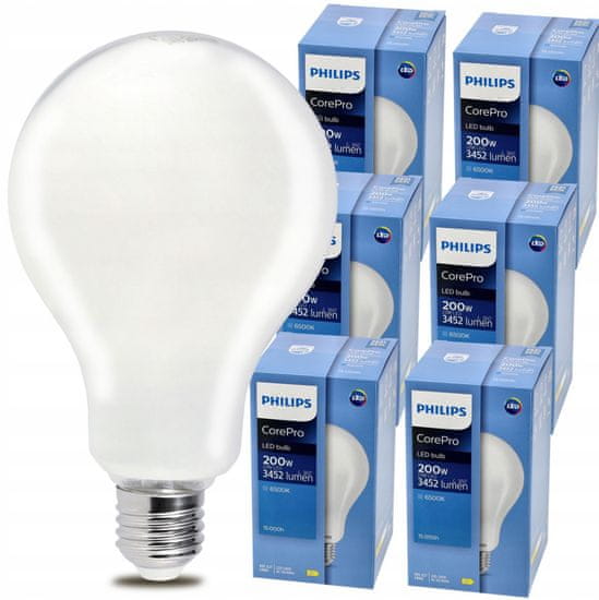 Philips 6x Philips E27 LED žárovka - 23W - 3452lm - 6500k Corepro Premium - SET