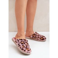 Inblu Chlupaté pantofle Leopard Pink velikost 39