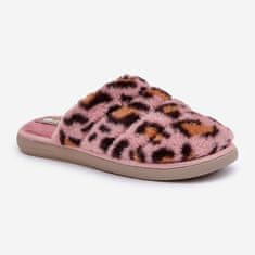 Inblu Chlupaté pantofle Leopard Pink velikost 39