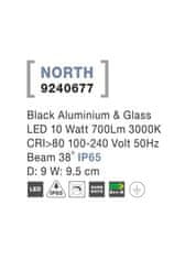 Nova Luce NOVA LUCE venkovní reflektor NORTH černý hliník a sklo LED 10W 3000K 100-240V 38st. IP65 9240677