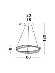 Nova Luce NOVA LUCE závěsné svítidlo AURELIA zlatý kov a křišťál LED 36W 230V 3500K IP20 stmívatelné 9333061