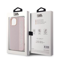 Karl Lagerfeld Zadní kryt PU Saffiano Rhinestone Charm pro iPhone 14 Pink