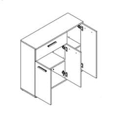 KONDELA Komoda bílá NOKO-SINGA 34