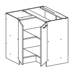 KONDELA Dolní rohová skříňka dub sonoma, bílá FABIANA S - 90N