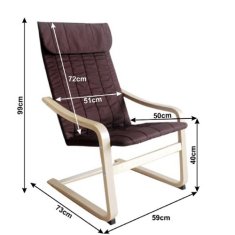 KONDELA Relaxační křeslo březové dřevo, hnědá látka TORSTEN