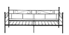 KONDELA Kovová postel - jednolůžko černá 90x200 ROZALI