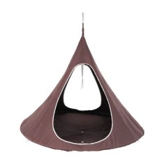 KONDELA Závěsné houpací křeslo šedohnědá TAUPE KLORIN NEW TYP 2 BIG SIZE CACOON HAMMOCK