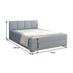 KONDELA Boxspring postel 140x200, mentolová, RIANA KOMFORT látka 215 x 140 x 90 cm