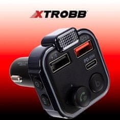 Xtrobb 22355 FM Bluetooth nabíječka 12/24 V černá