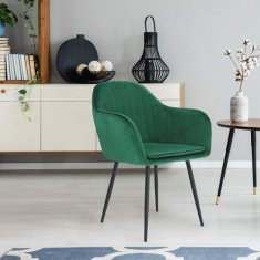 KONDELA Designové křeslo smaragdová Velvet látka ZIRKON