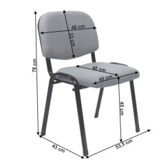 KONDELA Kancelářska stolička šedá ISO 2 NEW