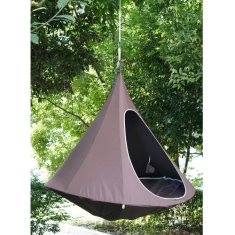 KONDELA Závěsné houpací křeslo šedohnědá TAUPE KLORIN NEW TYP 2 BIG SIZE CACOON HAMMOCK