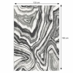KONDELA Koberec bílá, černá 133x190 SINAN