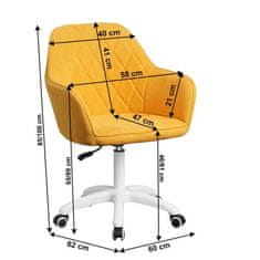 KONDELA Kancelářské křeslo látka žlutá, bílá SANTY