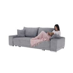 KONDELA Rozkládací pohovka, světle šedá, KEVAN BIG SOFA látka 105 x 255 x 98 cm