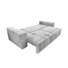 KONDELA Rozkládací pohovka, světle šedá, HARPERA BIG SOFA 382105